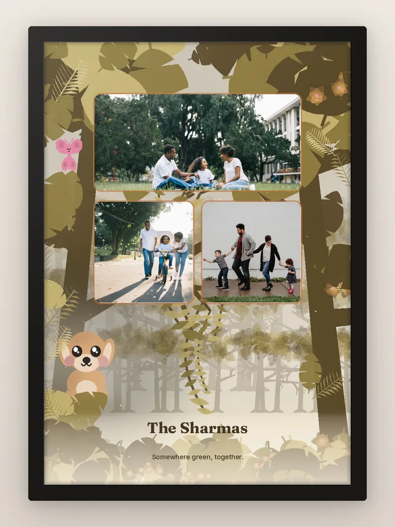 Puppy in the Ferns — personalised photo frame