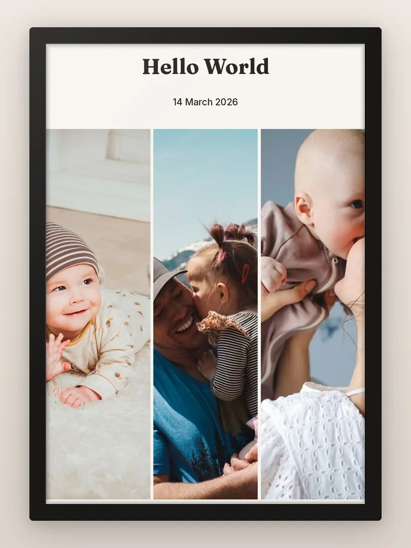 Save The Date 3, Words First — Newborn — personalised photo frame
