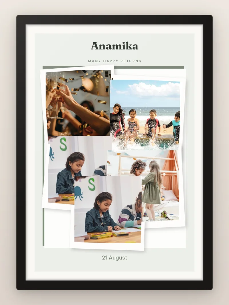 Birthday Paper Cut — personalised photo frame