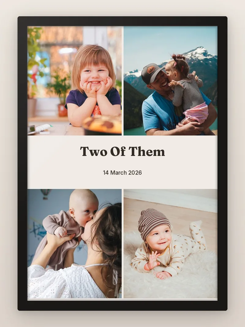 Save The Date 4, Words Between — Twins — personalised photo frame