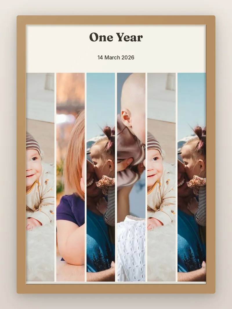 Save The Date 6, Words First — First Year — personalised photo frame