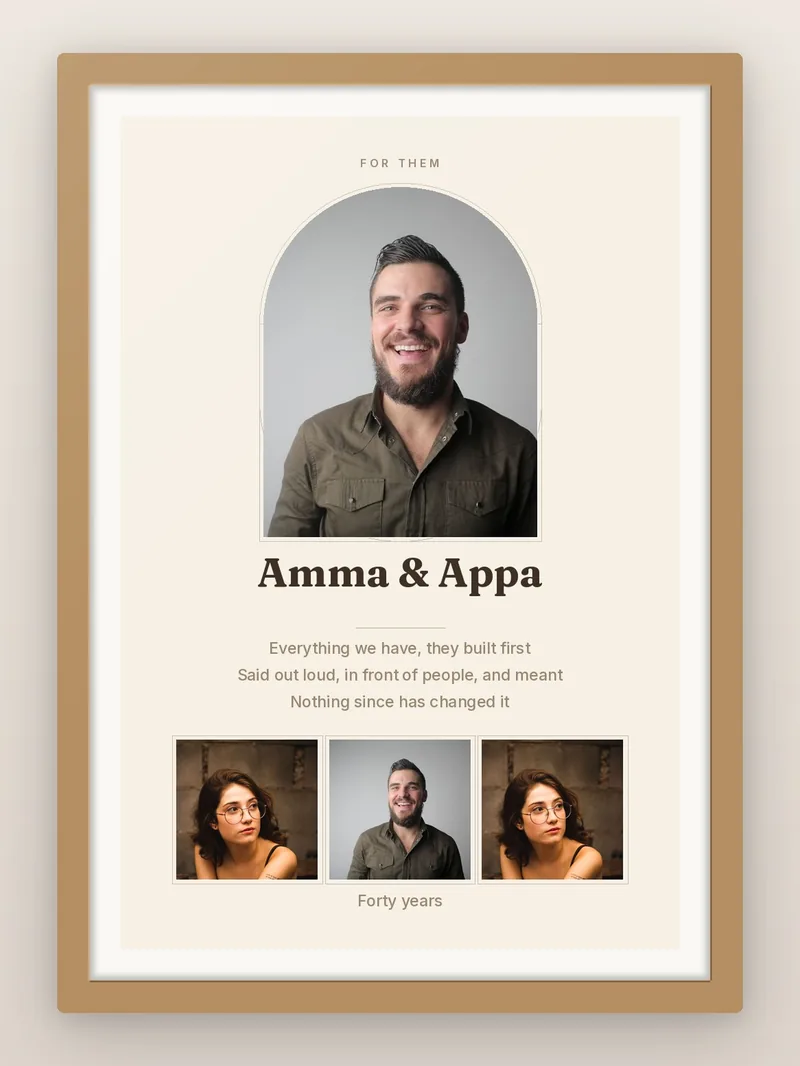 Parents Arch — personalised photo frame