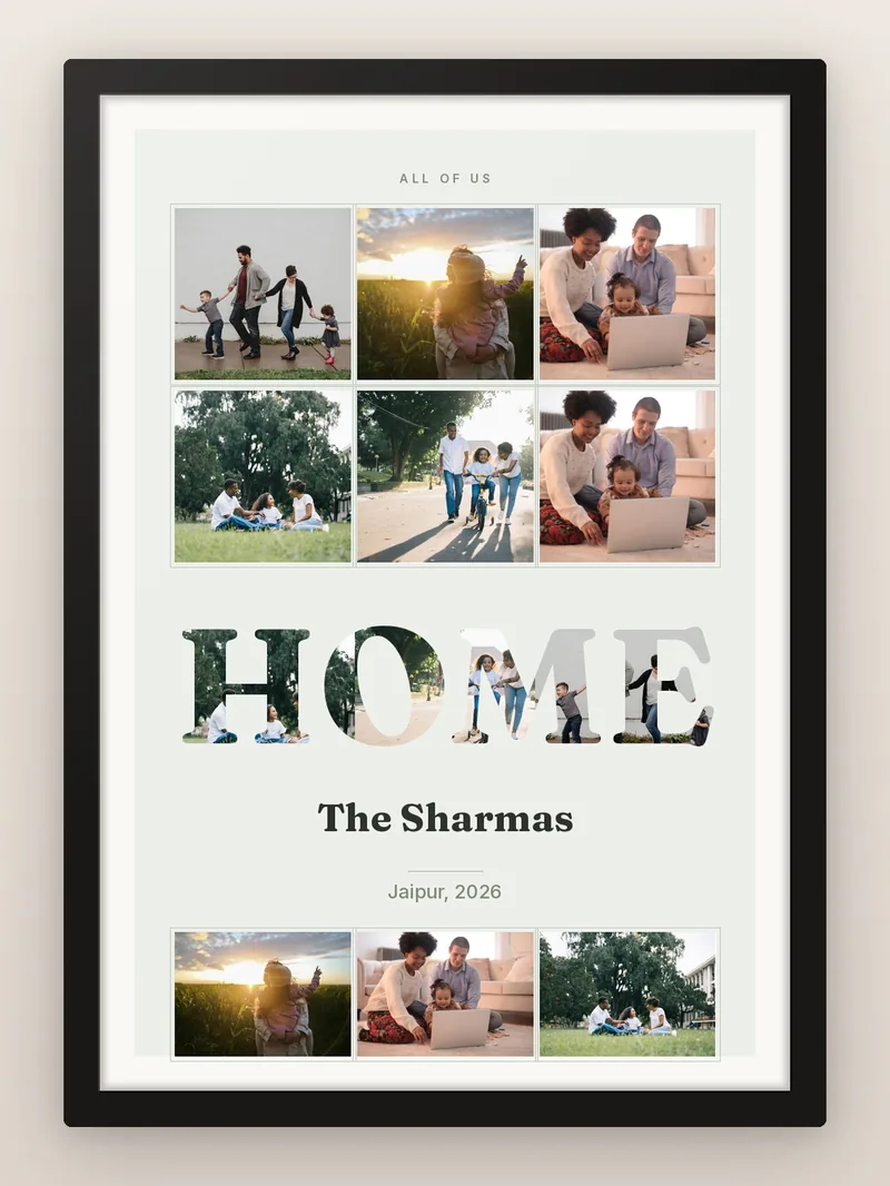 Family in One Word — personalised photo frame