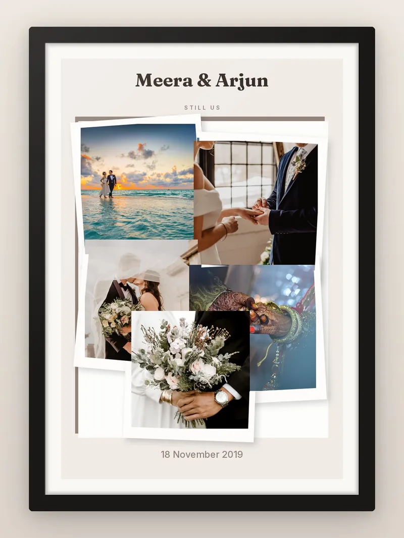 Anniversary Paper Cut — personalised photo frame