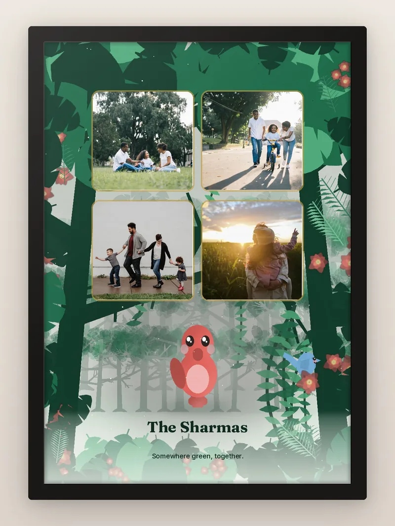 Tropical Bird Paradise — personalised photo frame