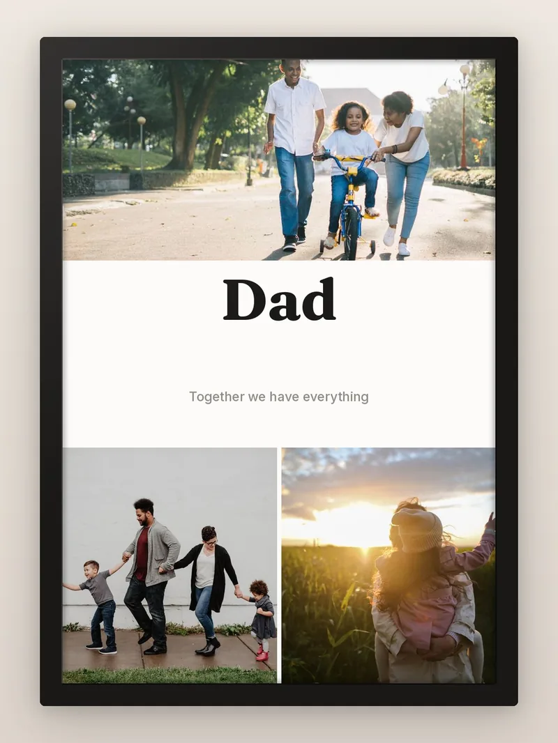 Dad, in 3 — personalised photo frame