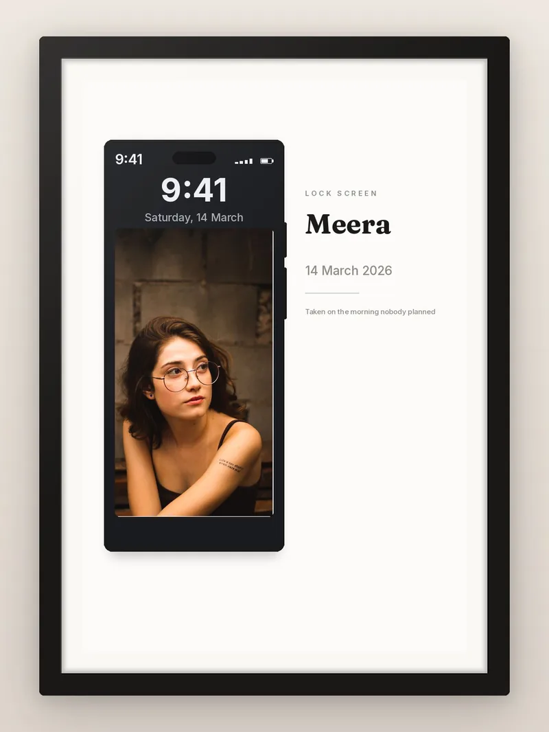 Lock Screen, Noted — personalised photo frame