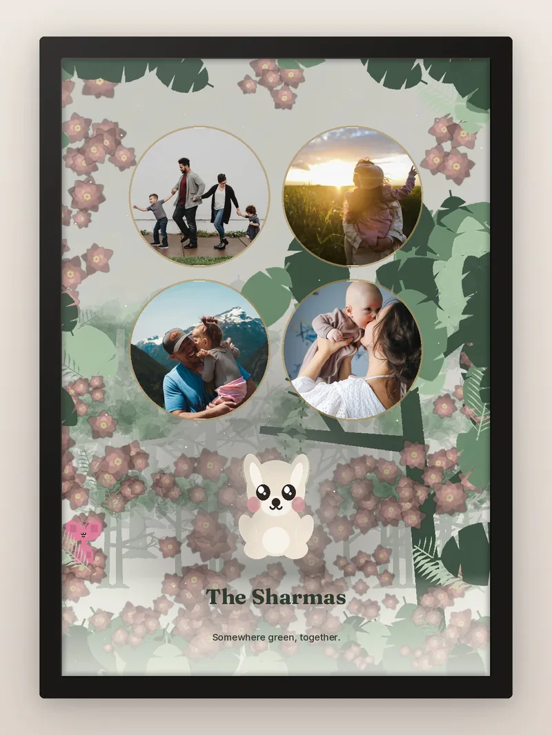 Rabbit Garden — personalised photo frame