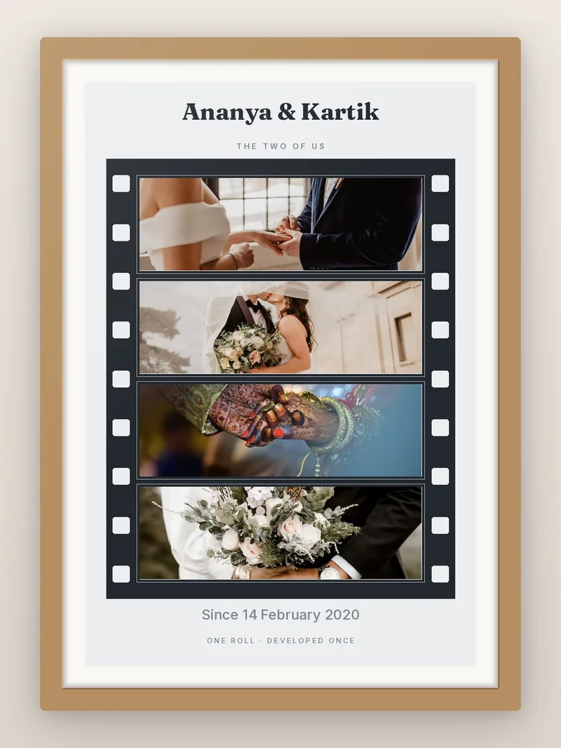 Love Reel, 4 — personalised photo frame