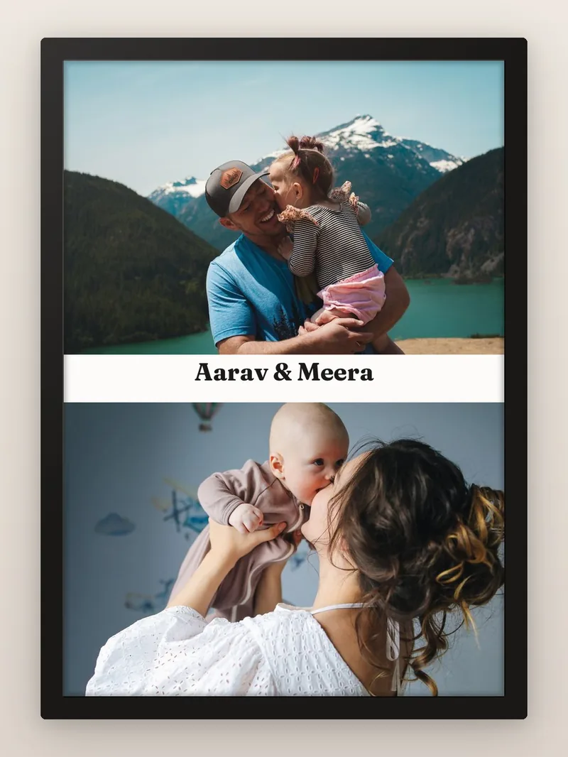 Duo Stack — Twins — personalised photo frame