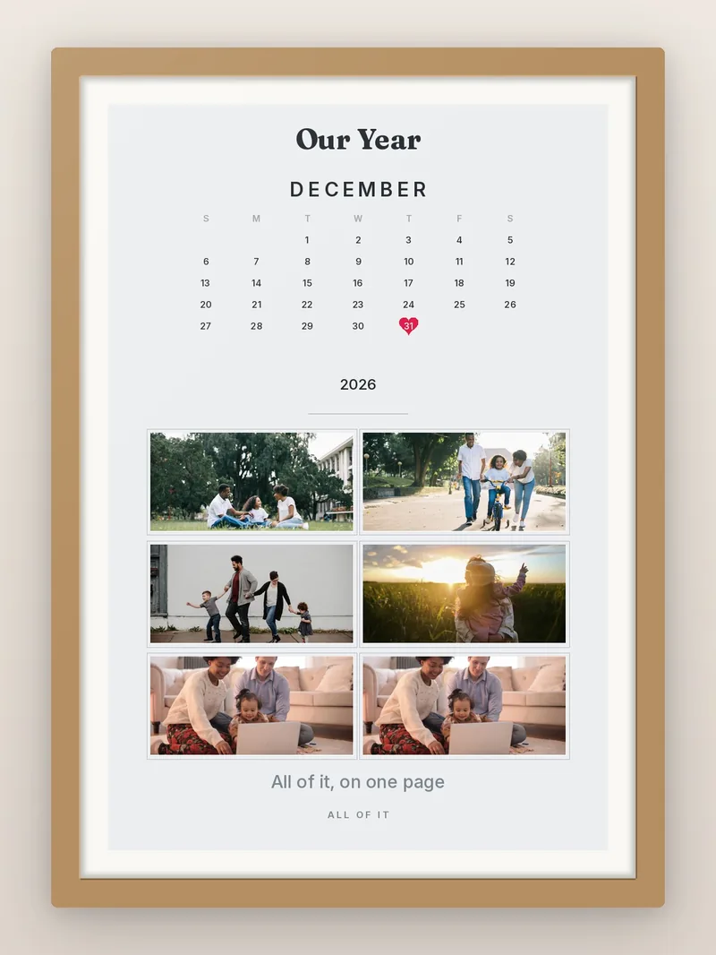 Collage Month, December — personalised photo frame