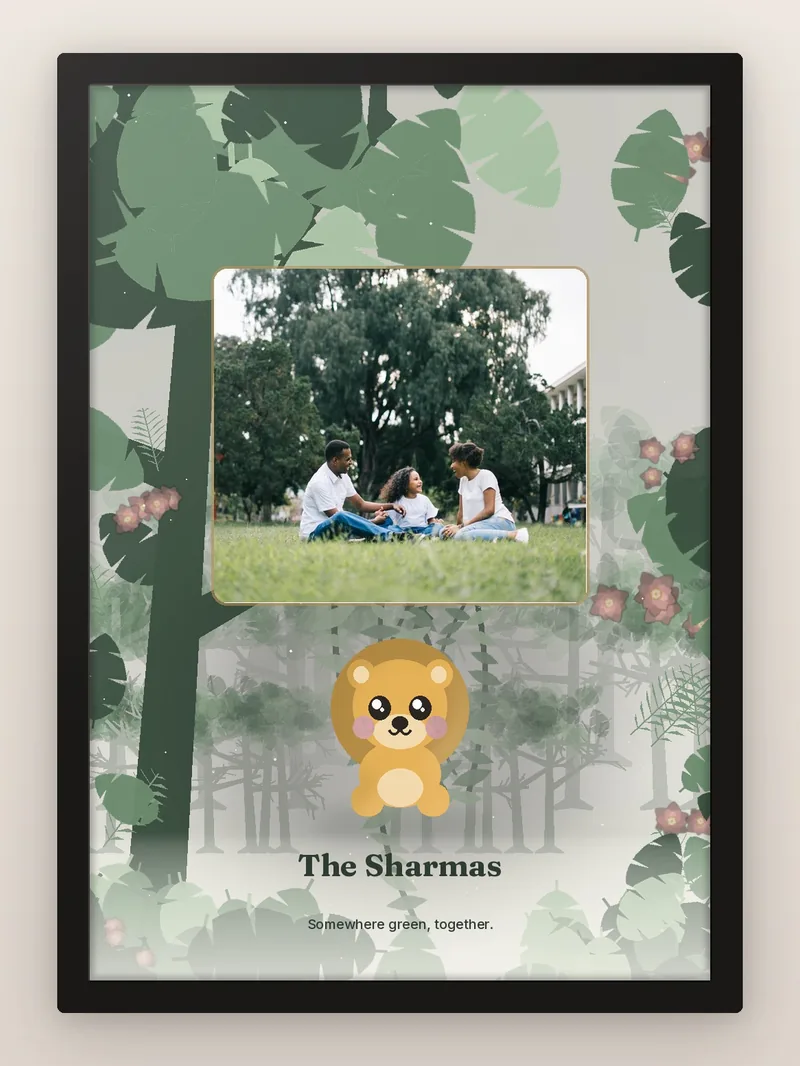 Premium Jungle Frame — personalised photo frame