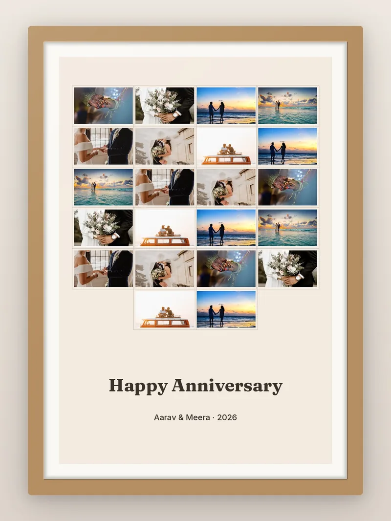 Heart of 22 — Anniversary — personalised photo frame