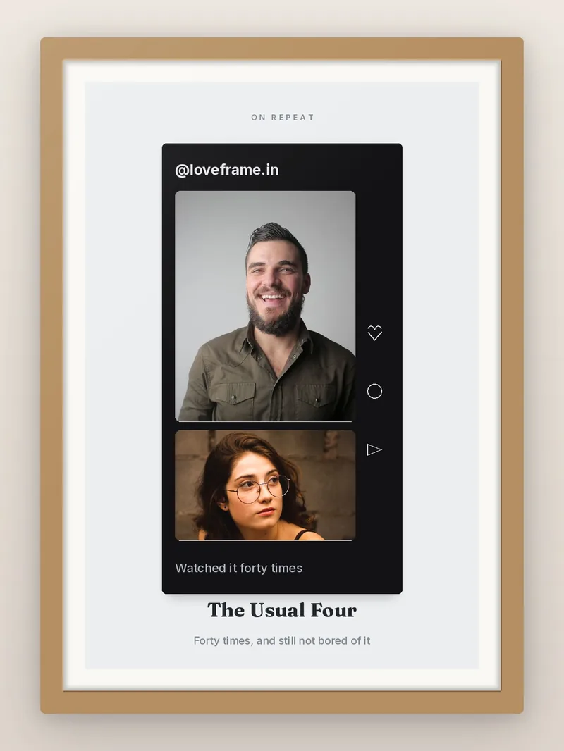 On Repeat — personalised photo frame