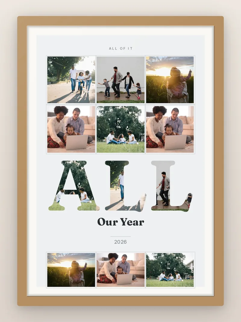 Collage in One Word — personalised photo frame
