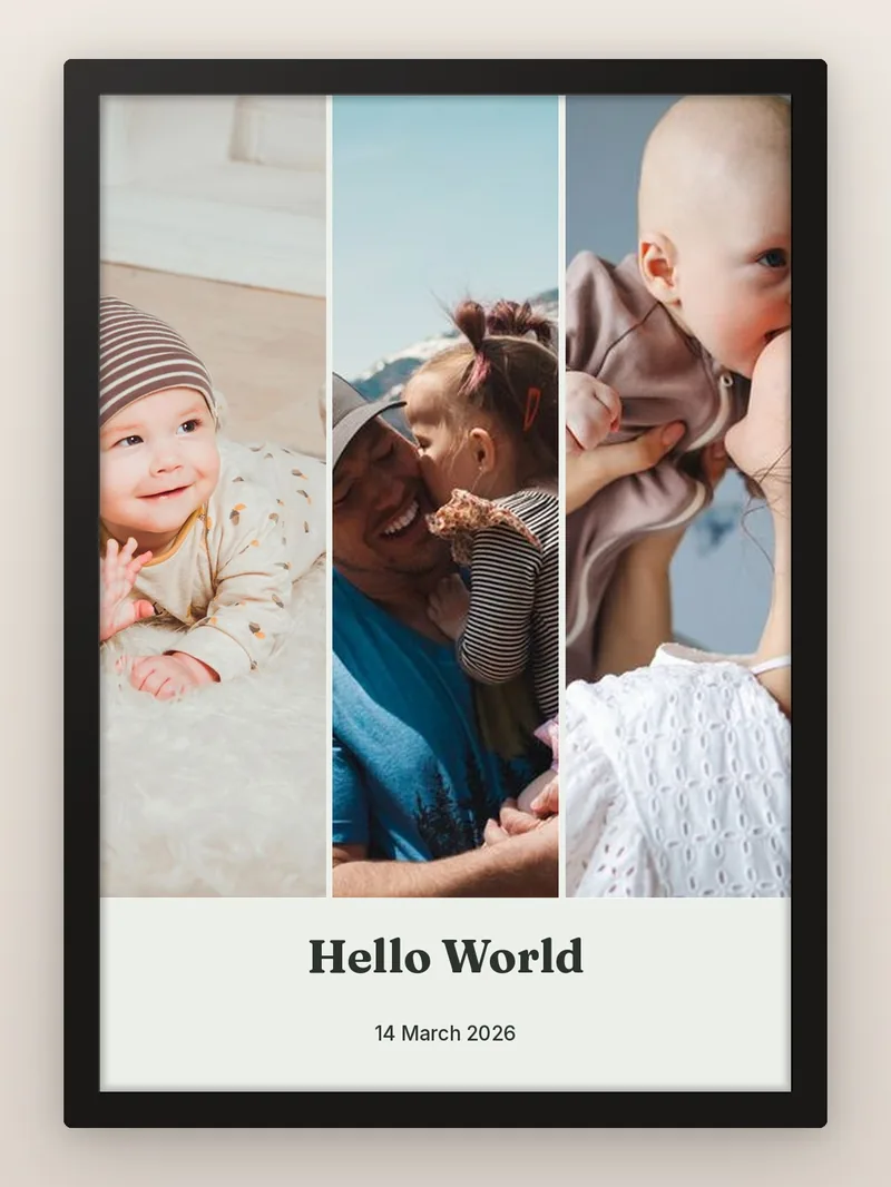 Save The Date 3, Words Last — Newborn — personalised photo frame