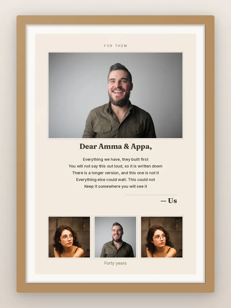 A Letter — Parents — personalised photo frame