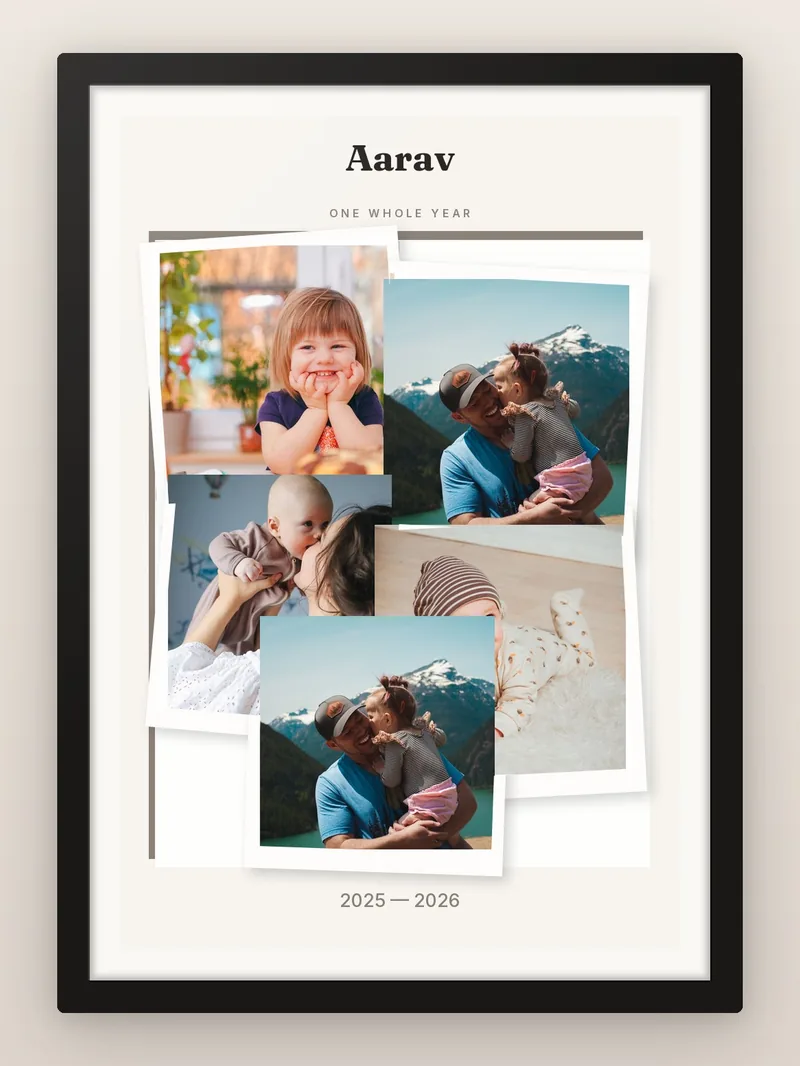 First Year Paper Cut — personalised photo frame
