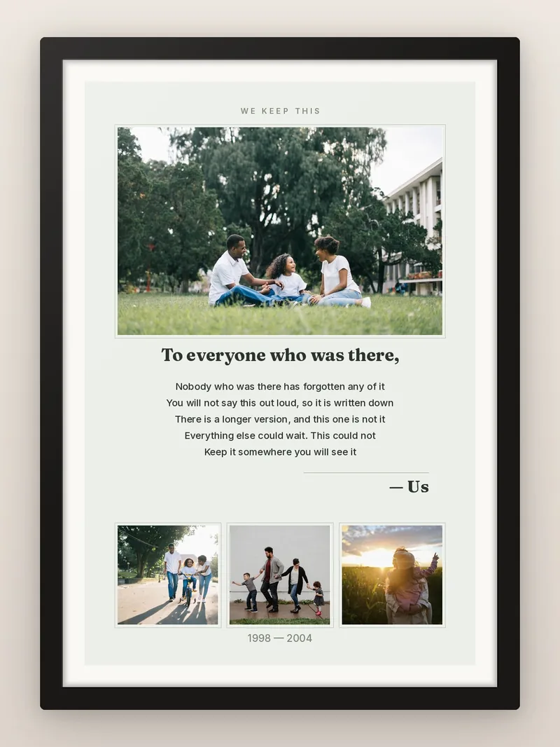 A Letter — Memory — personalised photo frame