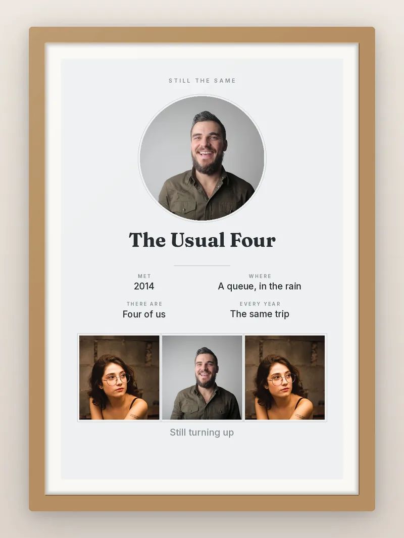 Friendship Record Card — personalised photo frame