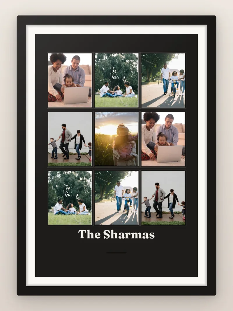 Family Nine — personalised photo frame