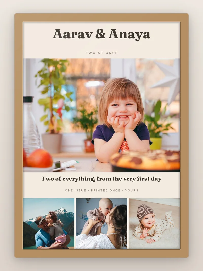 The Twins Issue — personalised photo frame