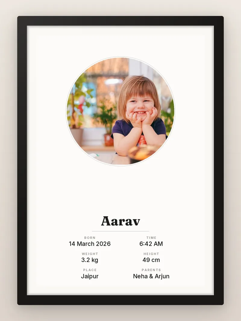 Hero Circle — personalised photo frame
