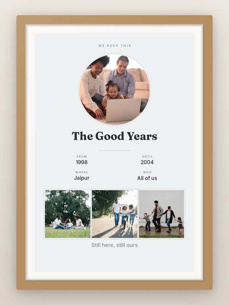 Memory Record Card — personalised photo frame