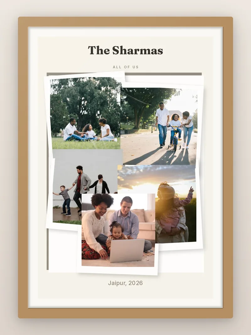 Family Paper Cut — personalised photo frame