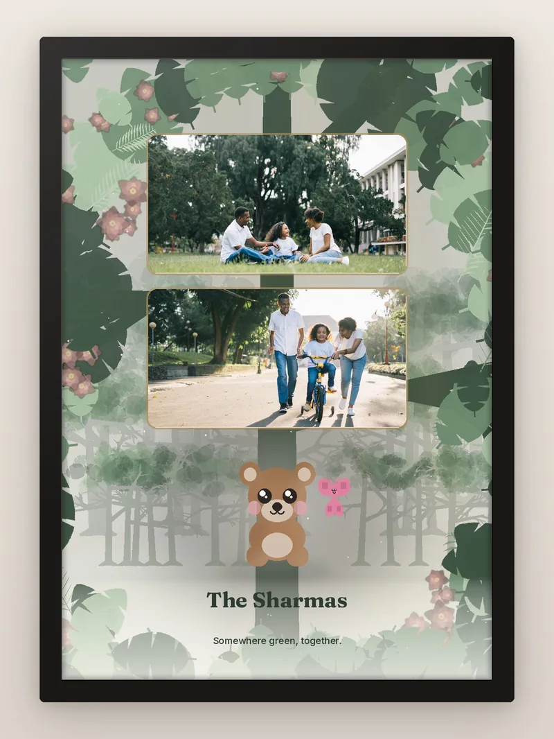 Panda Grove — personalised photo frame