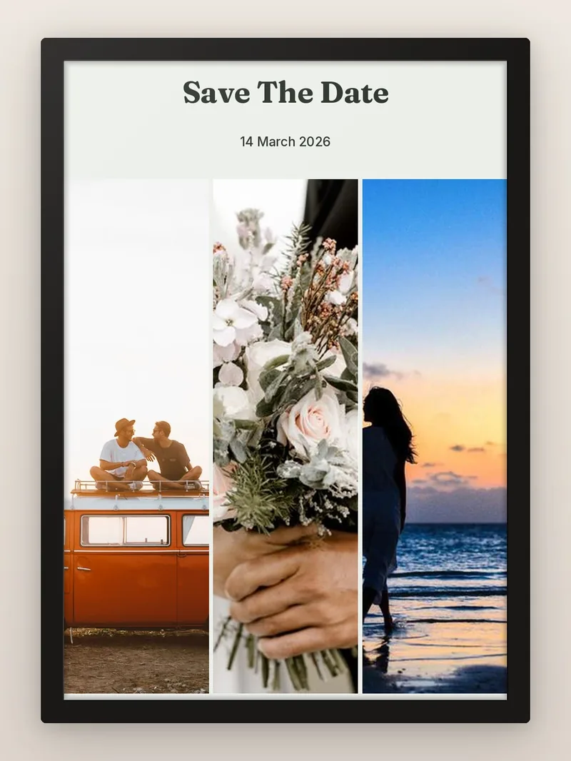 Save The Date 3, Words First — Anniversary — personalised photo frame