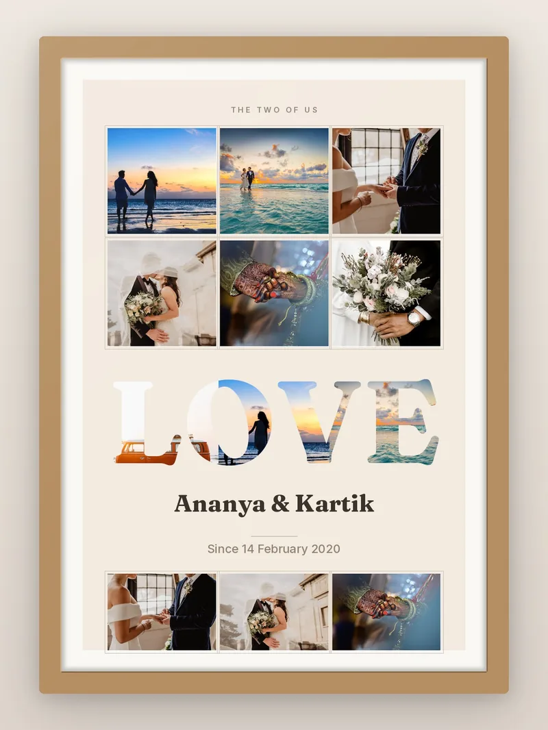 Love in One Word — personalised photo frame