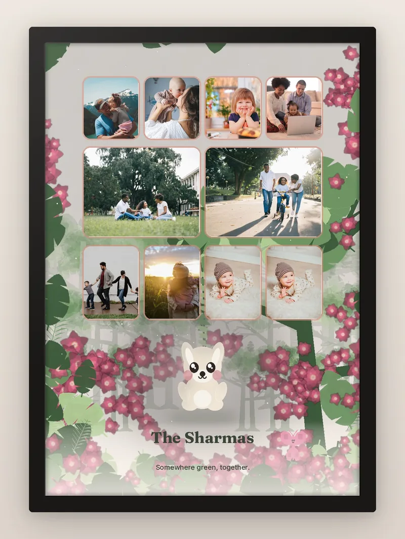 Bunny Meadow — personalised photo frame