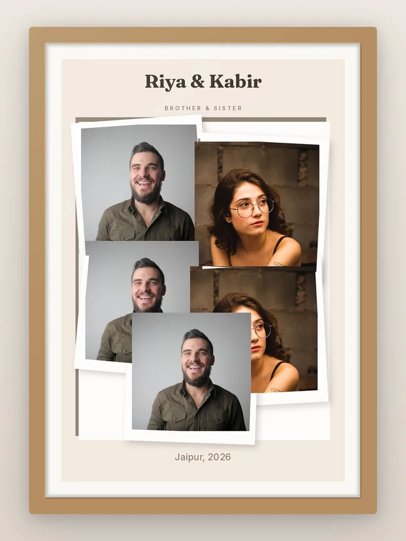 Siblings Paper Cut — personalised photo frame
