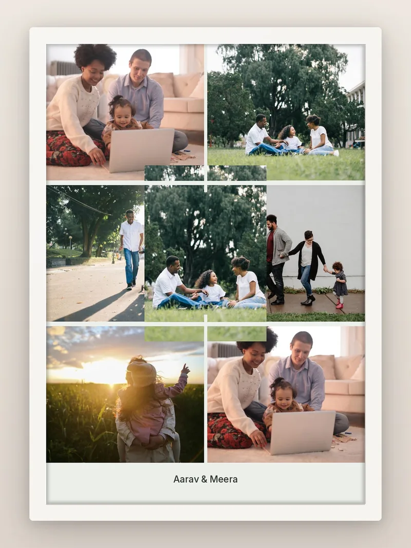 Circle on 6 — personalised photo frame
