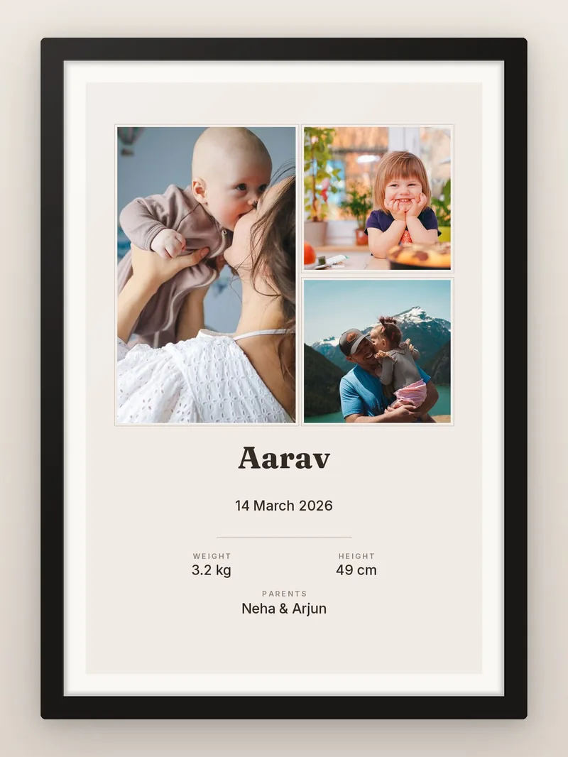 Triple Story — personalised photo frame