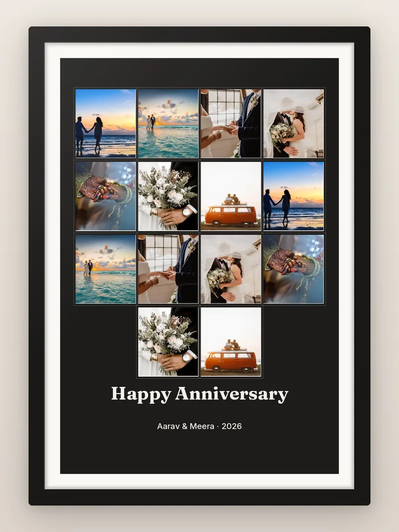 Heart of 14 — Anniversary — personalised photo frame