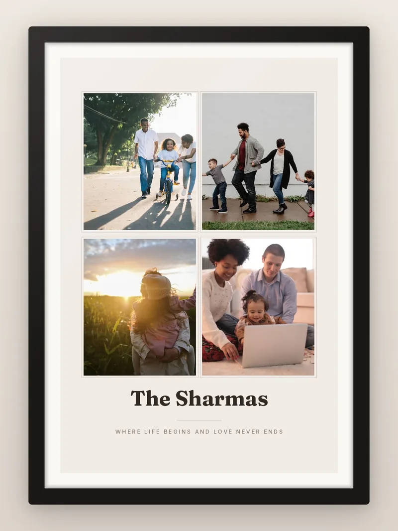 Family Four — personalised photo frame